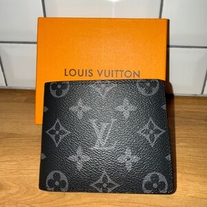 Louis Vuitton Black and Gray Monogram Card Holder